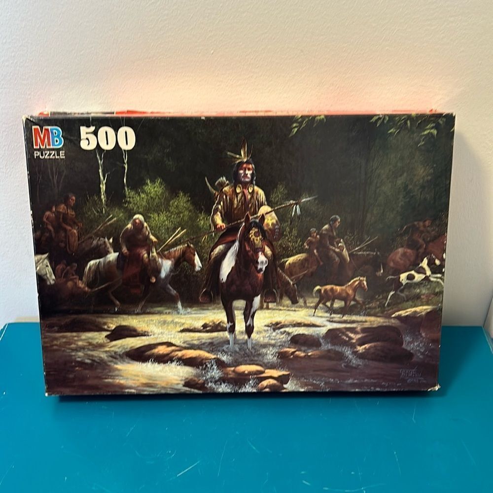 Milton Bradley Frontier Days Crossing at the Big Trees, puzzle 500 pièces 1994